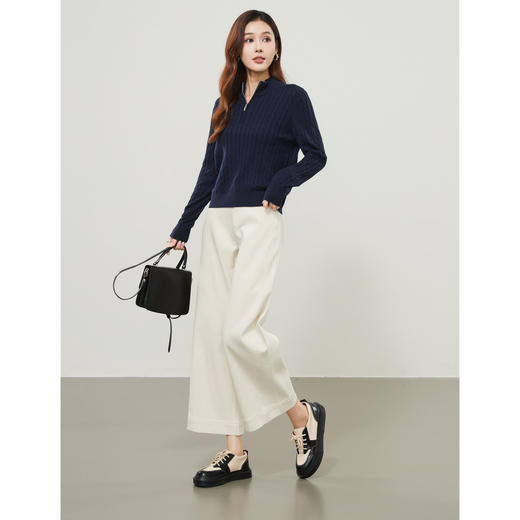 【立领半拉链-羊毛衫】逸阳秋冬新品时尚亲肤软糯针织打底衫7918V 商品图5