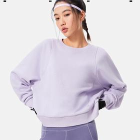 李宁卫衣女加绒圆领套头衫冬季新款宽松运动上衣AWDU556