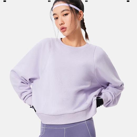 李宁卫衣女加绒圆领套头衫冬季新款宽松运动上衣AWDU556 商品图0