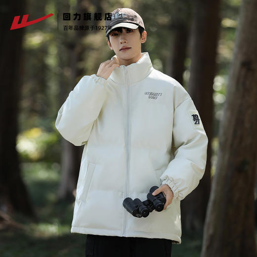 回力PU皮羽绒棉服厚外套男士冬季新款面包服防寒晋江棉衣休闲棉袄 商品图4