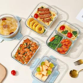 【食品级高硼硅❗️安心重复利用】玻璃饭盒玻璃碗透明微波炉长方形保鲜盒耐高温便当盒家用圆形饭盒。ja