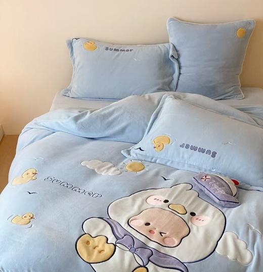 【3-7天发货丨儿童蚕丝绒四件套】萌趣涂鸦款，可爱童真！质地柔软，触感细腻！面料亲肤！手感柔软顺滑，加厚保暖！有多种款式可选！ 商品图9
