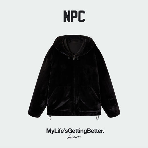 NPC潮牌皮毛一体仿水貂绒环保皮草连帽拉链外套保暖抗风NP5ATJ10 商品图0