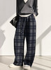 ACME含羊毛格纹+醋酸丝绒松紧腰直筒美式格纹裤 商品缩略图5