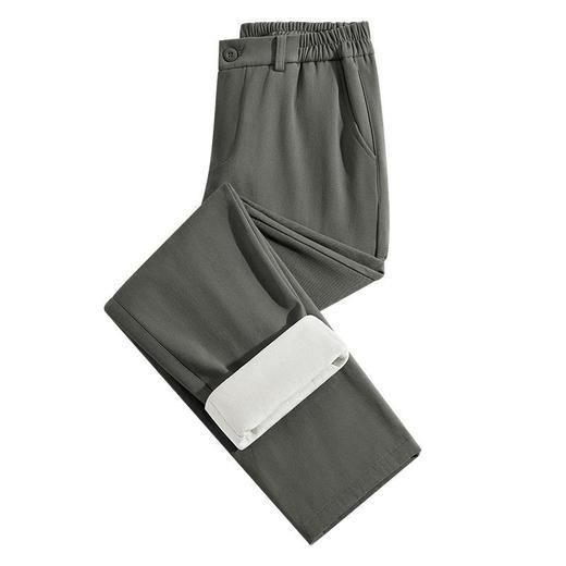 【纯棉直筒休闲裤男长款加绒加厚】秋冬宽松抗皱通勤秋冬季百搭长裤男 商品图4