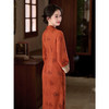 【预售5天】新中式旗袍红色气质复古，年轻款改良麂皮绒连衣裙女长袖GX-4009 商品缩略图4