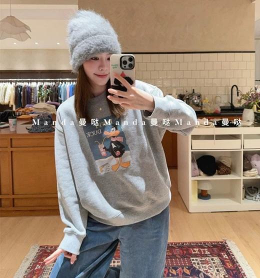 老米优品🎈3-5天！韩代同款《100%棉 🦆达菲鸭减龄加绒加厚卫衣 》韩里韩气，少女感拉满！WY251125A 商品图10