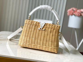 秋冬特惠💰1700 渠道级LV 新品 te级LV 动态芯片 M26004/M488652白印花竹篮 本款Capucines手袋