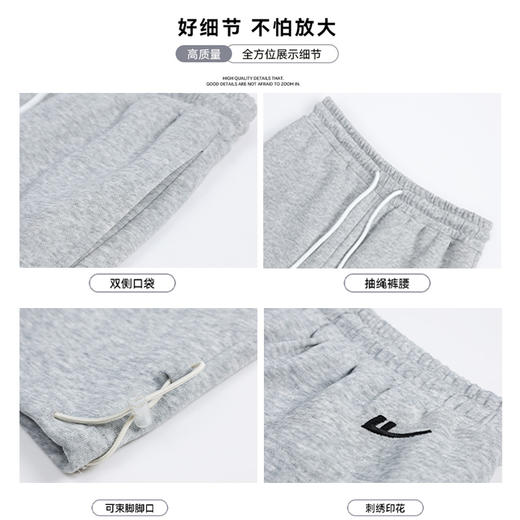回力卫裤女2025新款春秋宽松直筒休闲裤灰色运动长裤束脚裤子春季 商品图4