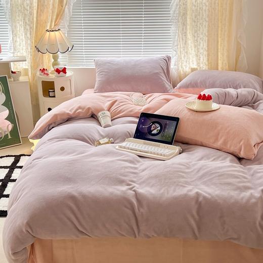 D112536氛围感奶油双拼牛奶绒高品质保暖牛奶绒床上四件套 商品图14