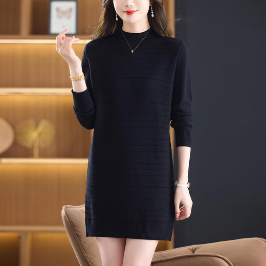 CC配大衣毛衣裙女士中长款秋冬2025新款小个子遮屁股内搭针织打底衫 商品图3