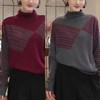 通勤半高领套头针织衫秋冬新款两面穿百搭毛衣女 商品缩略图1
