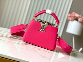 秋冬特惠💰1550 渠道级LV 新品 te级LV 全套包装 N81209/M48865玫红 本款 Capucines 迷你号手袋