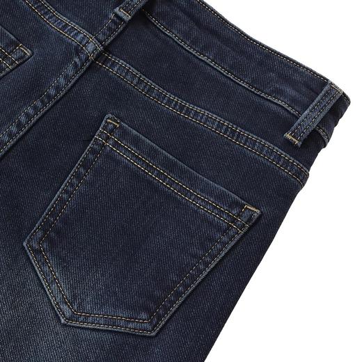 半身缘女裤 冬季显瘦舒适保暖修身抓毛喇叭牛仔裤254102M10120098 商品图3