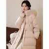 鹿向南「淡霭成笺」90白鸭绒粉色羽绒服冬季狐狸毛领中长款外套女 商品缩略图4