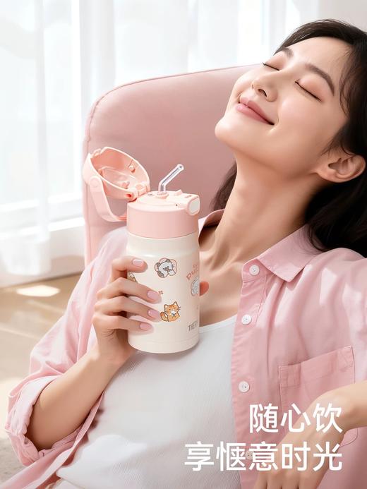 膳魔师萌宠不锈钢吸管儿童保温杯 商品图1