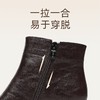 信诺时尚粗跟妈妈短靴软底舒适女鞋2025冬季新款加绒保暖棉鞋皮鞋5M193-29TD 商品缩略图2