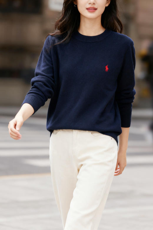 拉夫家基础款100%羊绒套头衫 商品图0