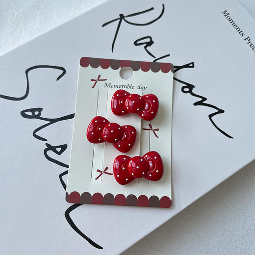 少女风小波点蝴蝶结发夹FGKH组合夹-纪念日百货门店同款167797154 商品图2