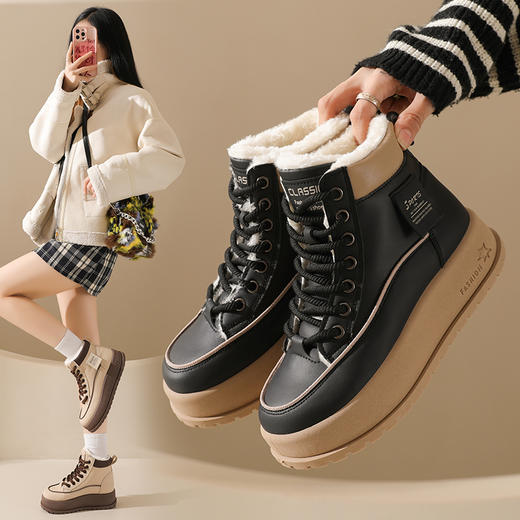 暖绒休闲高帮棉鞋，加绒加厚上脚暖5℃，御寒防风柔软厚实 商品图5