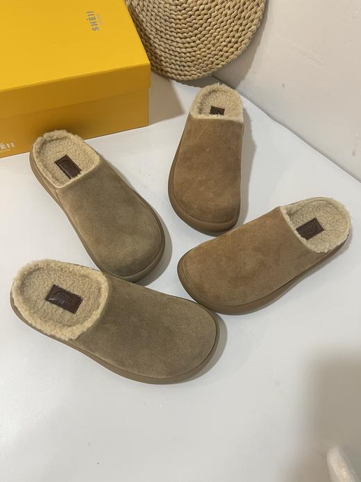 D112509包头内增高勃肯毛毛拖鞋女乐福鞋棉鞋 商品图3