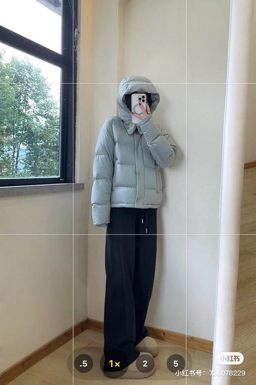 D112542泡芙女款冬季保暖连帽五格羽绒服 商品图11