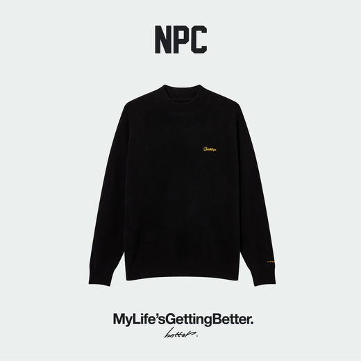 潮牌100%羊毛秋冬针织衫男士简约毛衣纯色长袖毛衣时NP5ASW21 商品图2