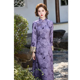 GX织锦A版长款旗袍 2025秋冬新款复古中国风改良新中式日常可穿旗袍