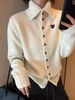 D112571通勤休闲POLO领宽松单排扣设计针织开衫 商品缩略图0