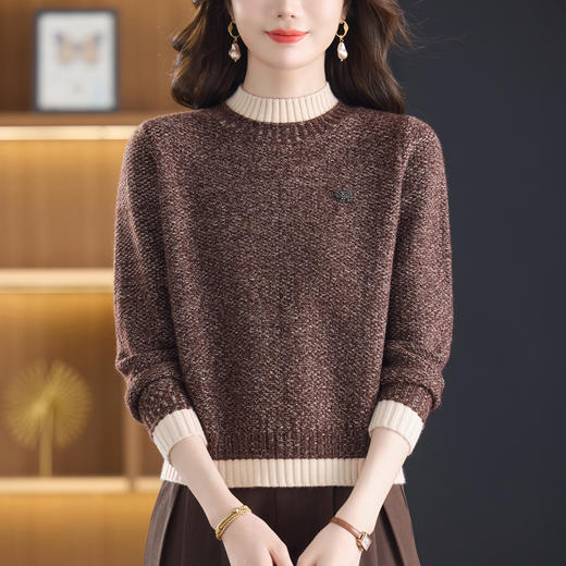 CC半高领毛衣女士短款秋冬2025新款洋气时尚上衣针织打底衫 商品图0
