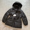 D112548女士黑色中长款含腰带羽绒夹克羽绒服 商品缩略图2
