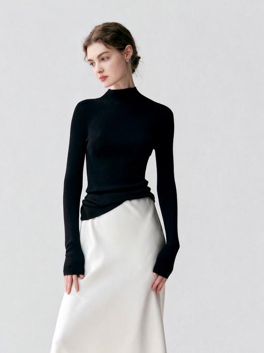 官网499！蕉家秋冬羊毛保暖小高领肌底衣女磨毛内搭高弹修身打底衫长袖上衣 商品图2