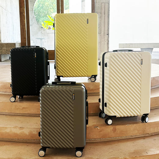 全国顺丰包邮【凌秀斜条纹大容量ABS拉链行李箱 PAE-176】汽车保险杠材质ABS 顺滑加厚拉杆 手机支架设计 商品图0