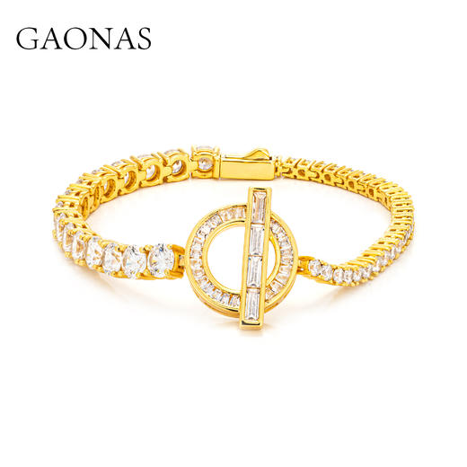 GAONAS  时尚锁扣设计贵气金色手链11735SGO 商品图0