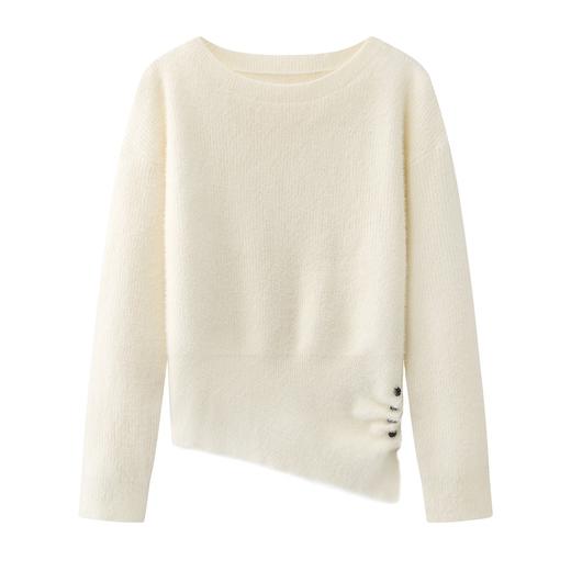 D112525气质毛衣收腰长袖针织衫25秋冬季新款女装大衣内搭打底衫 商品图2