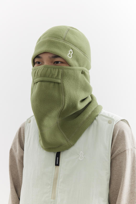 吃茶去chichaqu25秋冬户外抓绒摇粒绒可拆卸头套面罩拼接围脖保暖 商品图0