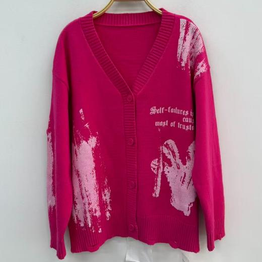 NC不规则刷漆毛织开衫50907（红）秋季253020490321 商品图2