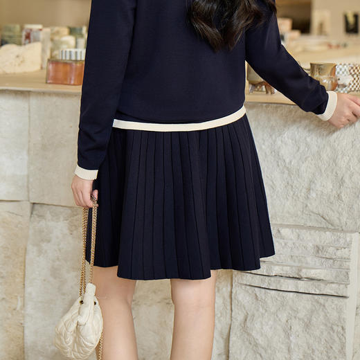 奢姿大码女装2025秋季减龄半松紧裙子胖妹妹坑条时尚针织半身裙9853491008B 商品图3