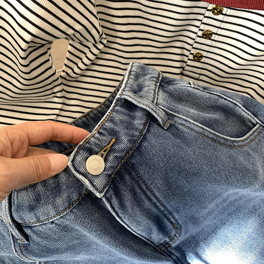 特价出！ 不退换！显瘦不臃肿的加绒直筒阔腿牛仔裤！ 商品图7