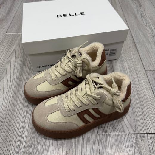 D112553高帮加绒板栗复古德训鞋女25新款运动休闲小白鞋子 商品图3