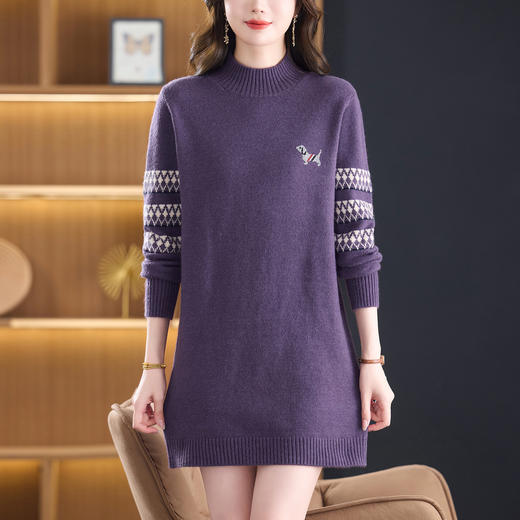 CC配大衣宽松毛衣裙女士中长款秋冬2025新款高级感遮屁股针织打底衫 商品图3