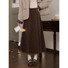 鹿向南「棕夜圆舞曲」复古高腰咖色百褶半身裙女秋冬显瘦A字长裙 商品缩略图2