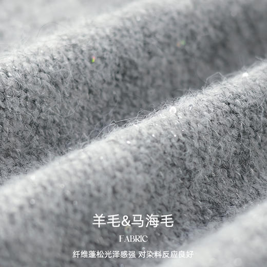 VICTORIA&VERA秋季【MIU系】马海毛流光套装 | 银河闪丝马甲+开衫 陨石坑肌理极简通勤百搭 商品图5