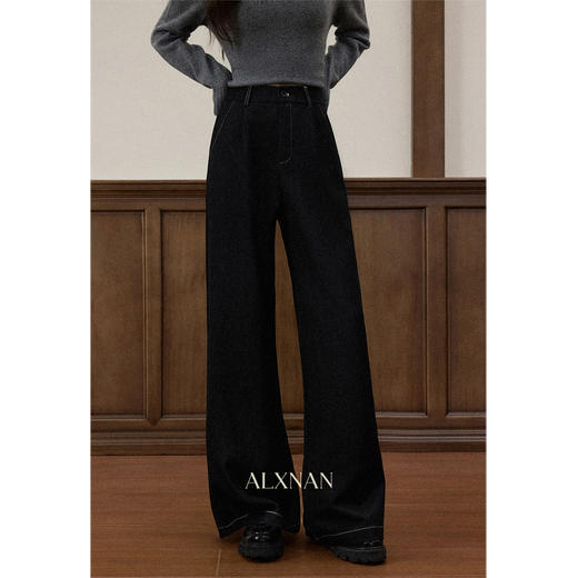 【65折秒杀】鹿向南「松弛步履」多色阔腿休闲裤女秋冬宽松慵懒风百搭直筒长裤LXNJ935 商品图1