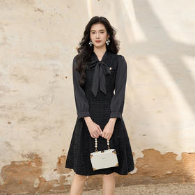 2025年春季新款大码女装温柔拼接裙子胖妹妹洋气通勤连衣裙9951856953