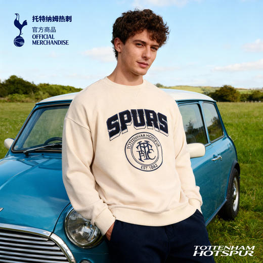 【官方正版】托特纳姆热刺俱乐部 | 复古套头卫衣米白色圆领内搭长袖 商品图2