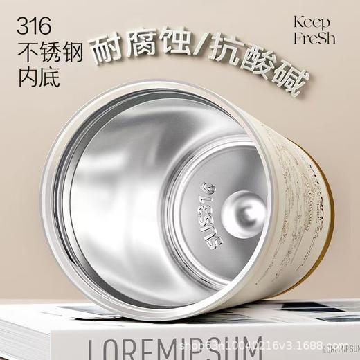 「高颜值！花语系列保温杯」大容量男女陶瓷内胆咖啡杯双饮吸管水杯316不锈钢杯餐饮用具 商品图2