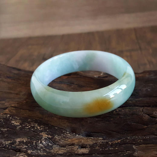 【天然正品】A货翡翠天然细腻厚桩糯种福禄寿飘黄57号翡翠手镯57号（皆取最大值）女士191125NJ15 商品图3