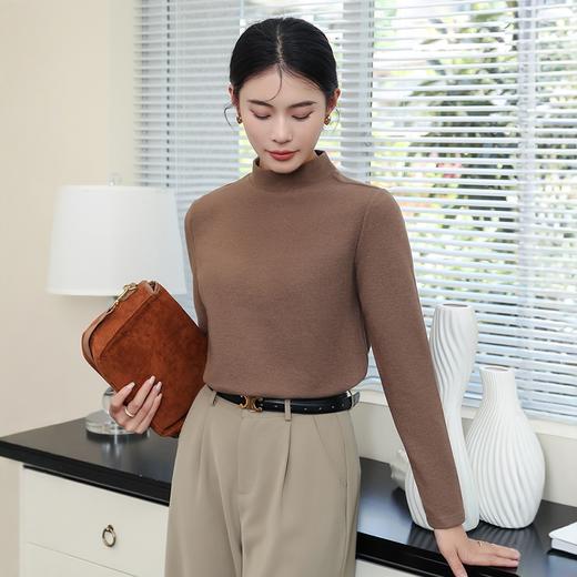 【男女同款】罗蒙秋冬打底衫舒适半高领套头衫多色弹力休闲显瘦内搭男女上衣T恤卫衣 商品图9