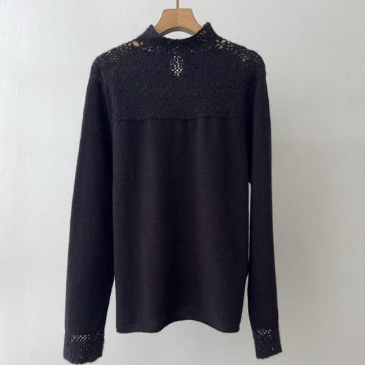 【à perles】套头镂空领针织羊绒打底衫 商品图6